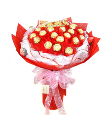 16pcs Ferrero Rocher in a Red Bouquet to Cebu, Philippines