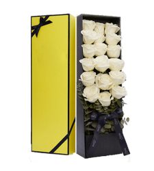 send 18 pcs. white color roses in a box to cebu