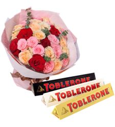 send 36 mixed roses with toblerone chocolate to cebu